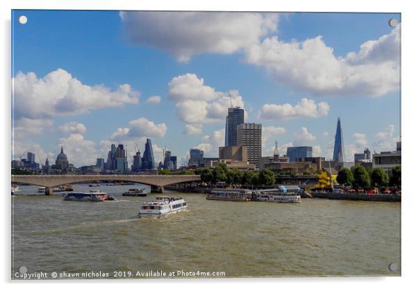 London Skyline Acrylic by Shawn Nicholas