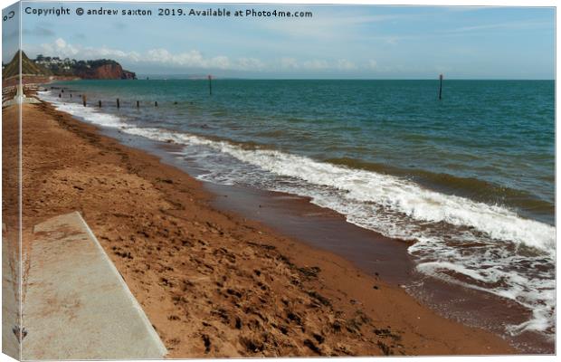 RED BEACH Canvas Print by andrew saxton