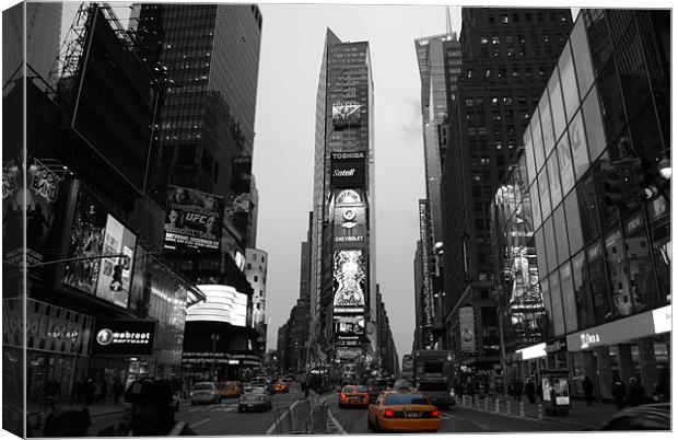 Time Square with NYC Cab Canvas Print by Thomas Stroehle
