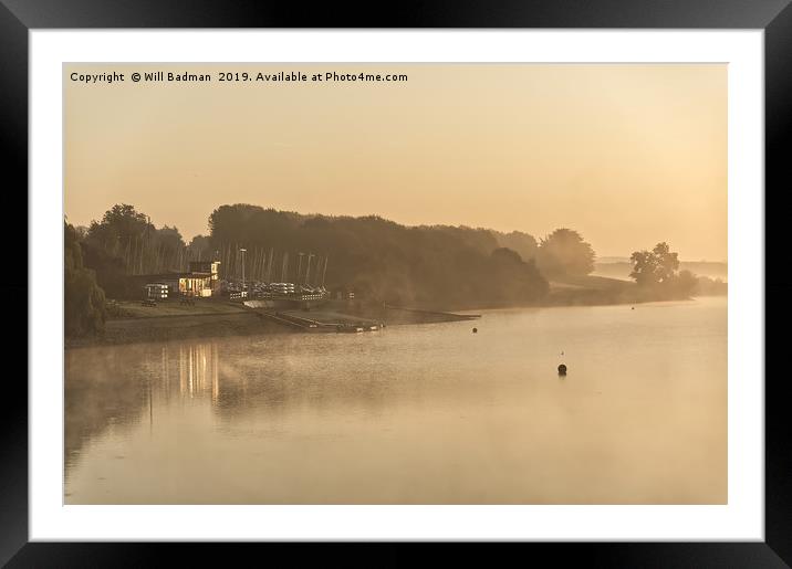 Misty Reservoir Sunrise  Framed Mounted Print by Will Badman