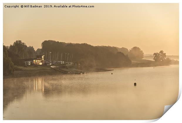 Misty Reservoir Sunrise  Print by Will Badman