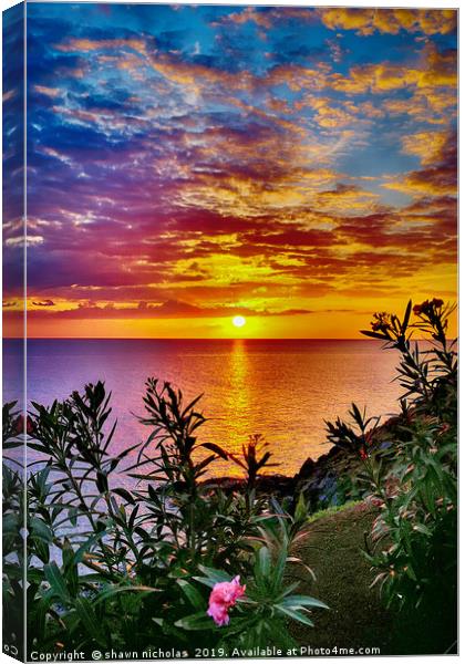 Lanzarote Sunset Canvas Print by Shawn Nicholas