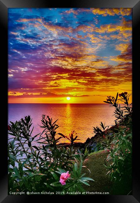 Lanzarote Sunset Framed Print by Shawn Nicholas