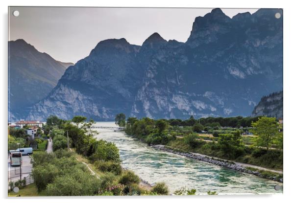 River Sarca, Torbole Acrylic by Steve Purnell