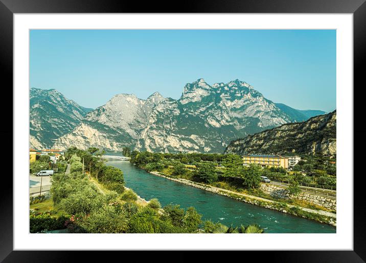 Torbole River Sarca Framed Mounted Print by Steve Purnell