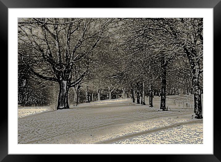 Winter in the Park (artistic) Framed Mounted Print by pauline morris