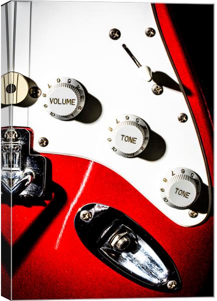 Close-up Red Electric Guitar Canvas Print by Maggie McCall