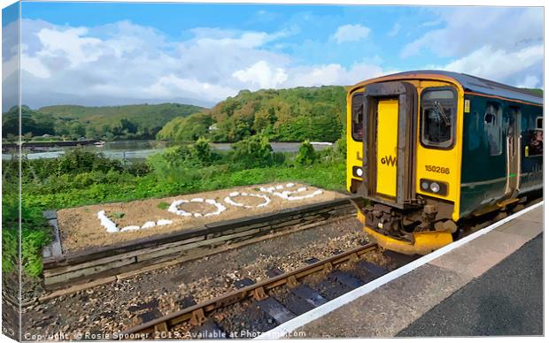 GWR train arriving at Looe Station in Cornwall Canvas Print by Rosie Spooner