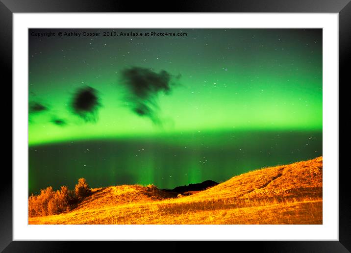 Northern lights Iceland. Framed Mounted Print by Ashley Cooper