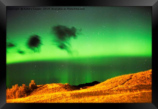 Northern lights Iceland. Framed Print by Ashley Cooper