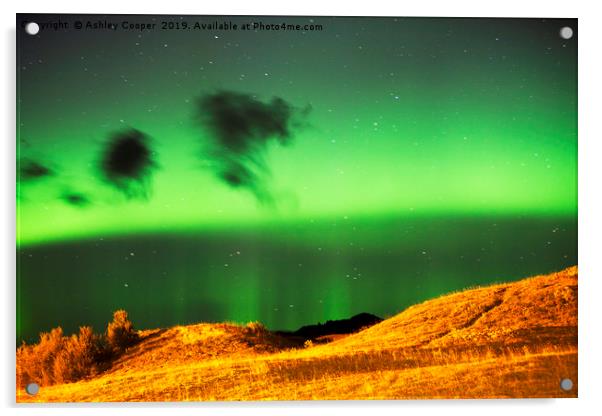 Northern lights Iceland. Acrylic by Ashley Cooper