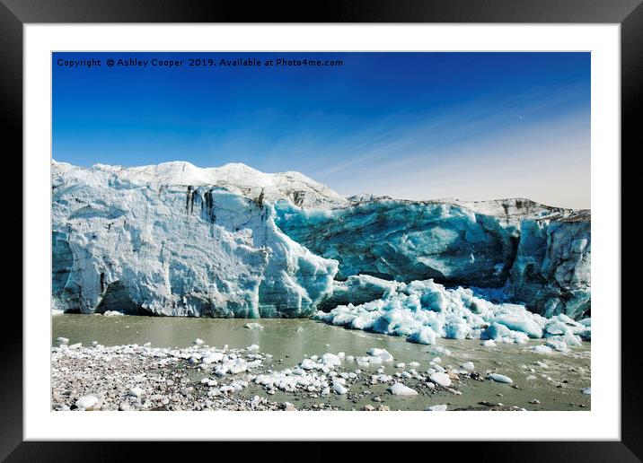 Russells Glacier. Framed Mounted Print by Ashley Cooper