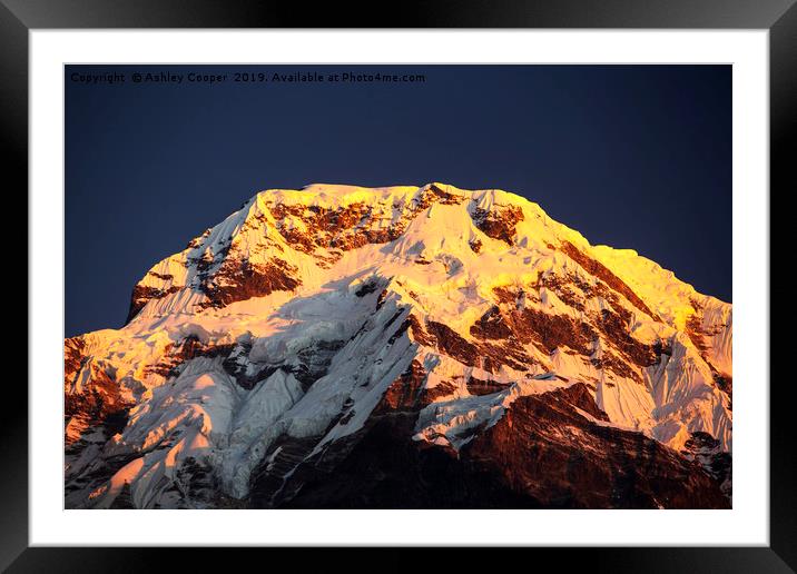 Alpenglow sunrise. Framed Mounted Print by Ashley Cooper