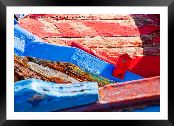Red Blue Framed Mounted Print by Ashley Cooper