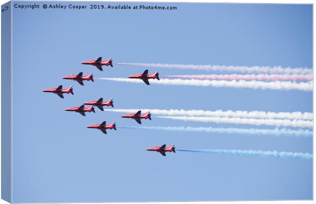 Red Arrow flight. Canvas Print by Ashley Cooper