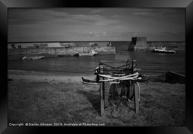 Craster Winch  Framed Print by Darren Johnson