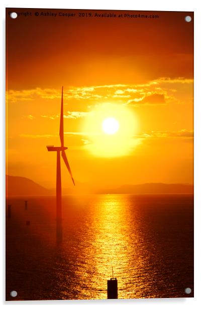 Turbine sunrise. Acrylic by Ashley Cooper