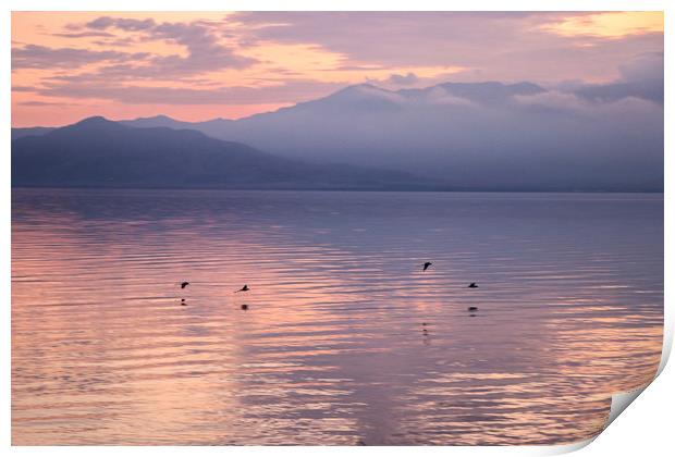 Sunset on the Salton Sea Print by Debra Farrey