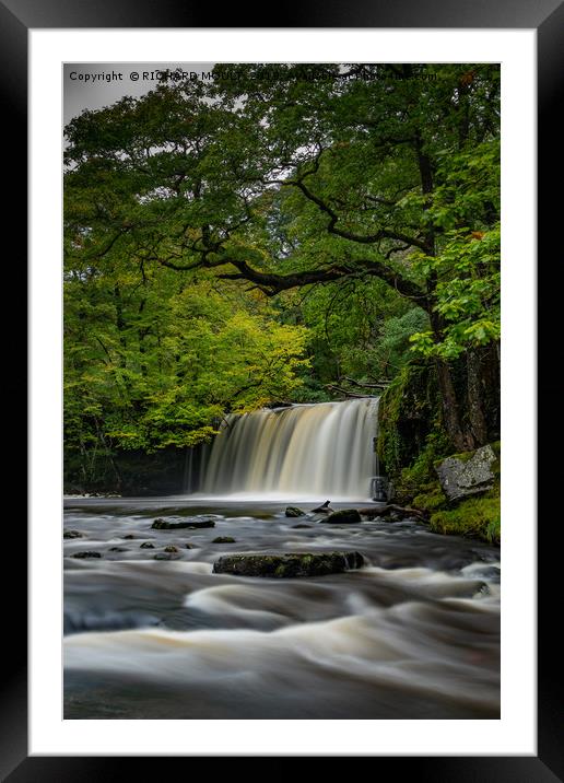 Sgwd Ddwli Uchaf Waterfall Framed Mounted Print by RICHARD MOULT