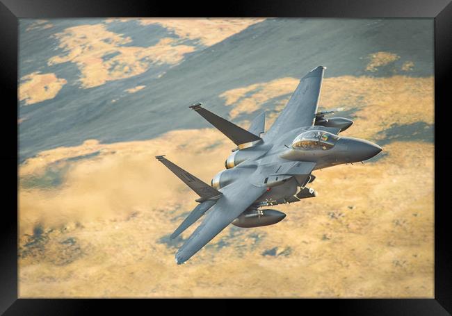 F15-Strike Eagle LL in Wales Framed Print by Rory Trappe