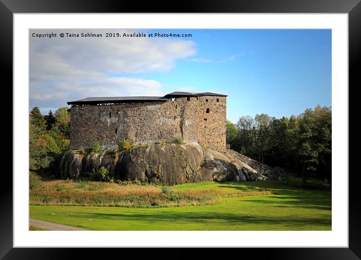 Raseborg Castle Ruins on a Rock Framed Mounted Print by Taina Sohlman