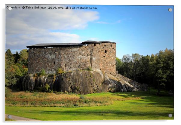 Raseborg Castle Ruins on a Rock Acrylic by Taina Sohlman