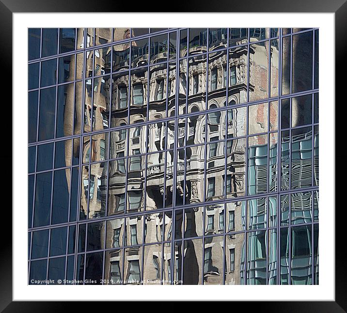 New York reflection Framed Mounted Print by Stephen Giles