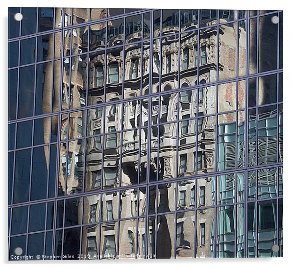 New York reflection Acrylic by Stephen Giles