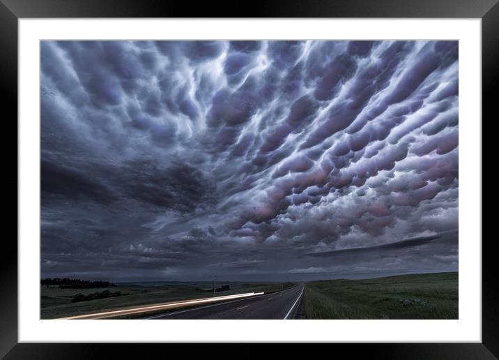 Mammatus clouds over Montana  Framed Mounted Print by John Finney