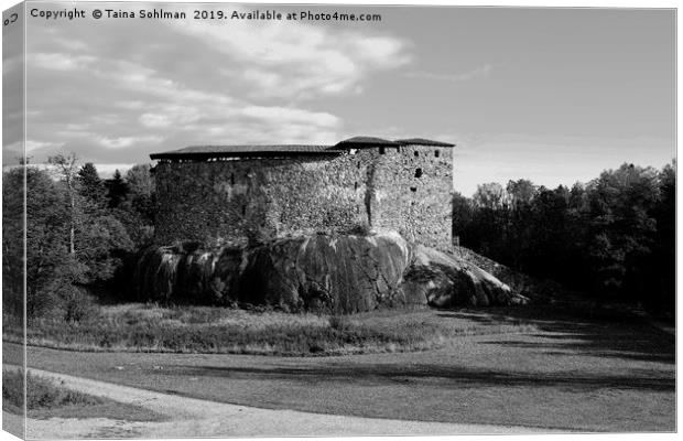 Raseborg Castle Ruins on a Rock Canvas Print by Taina Sohlman