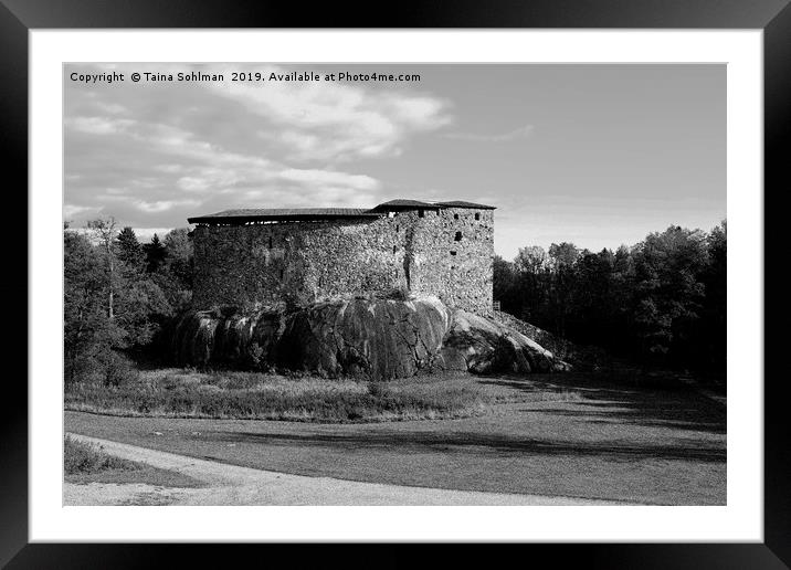 Raseborg Castle Ruins on a Rock Framed Mounted Print by Taina Sohlman