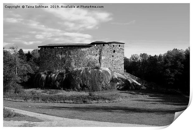 Raseborg Castle Ruins on a Rock Print by Taina Sohlman