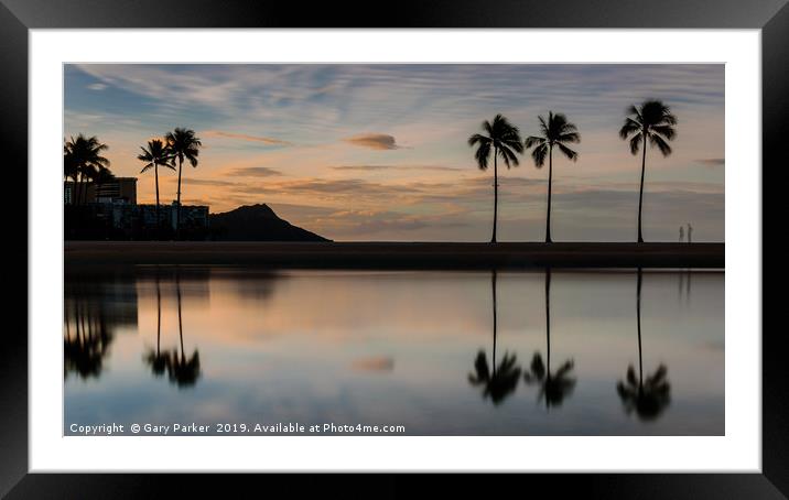 Hawaiian Silhouette Framed Mounted Print by Gary Parker
