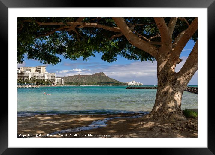 A view of Diamond Head, Honolulu, Hawaii Framed Mounted Print by Gary Parker