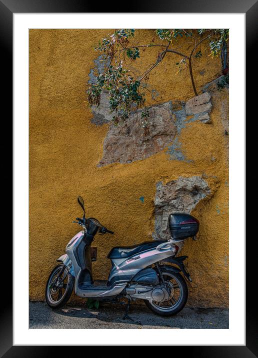 Scooter in Villiefrance Framed Mounted Print by Darryl Brooks