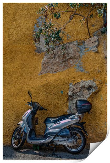 Scooter in Villiefrance Print by Darryl Brooks