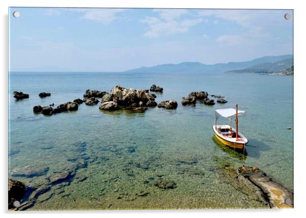 Halikoura bay, Stoupa Acrylic by John Robertson