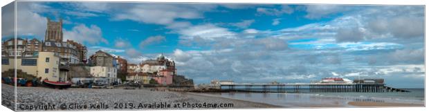 Panorama of Cromer in North Norfolk Canvas Print by Clive Wells