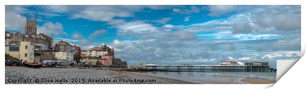Panorama of Cromer in North Norfolk Print by Clive Wells