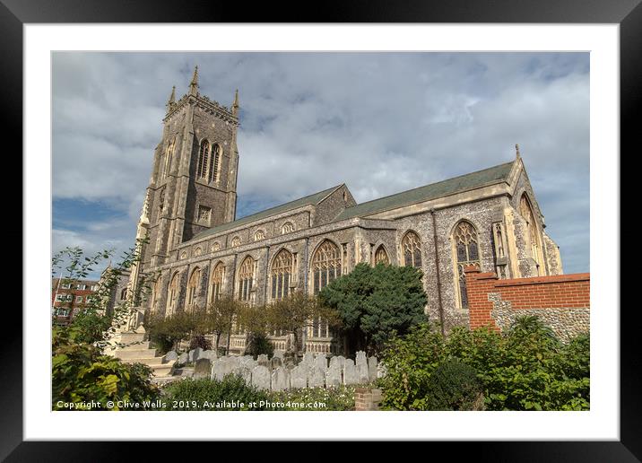 Cromer parish church in Nofolkrth Nor Framed Mounted Print by Clive Wells