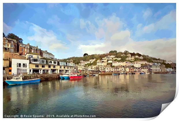 Early morning on The River Looe in Cornwall Print by Rosie Spooner