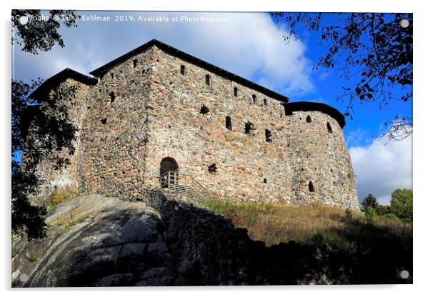 Medieval Raseborg Castle Ruins  Acrylic by Taina Sohlman