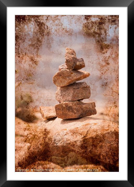Rock pile Framed Mounted Print by Stephen Giles
