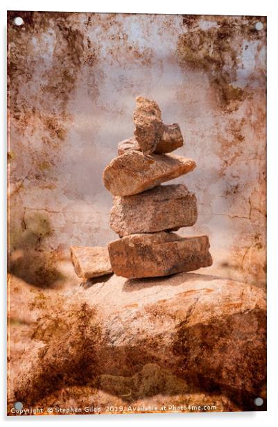 Rock pile Acrylic by Stephen Giles