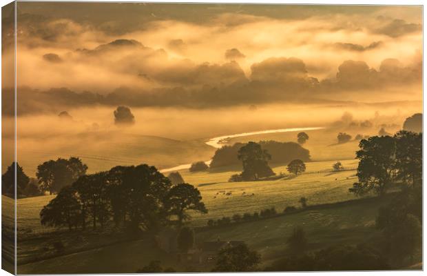 Hathersage sunrise, Derbyshire  Canvas Print by John Finney