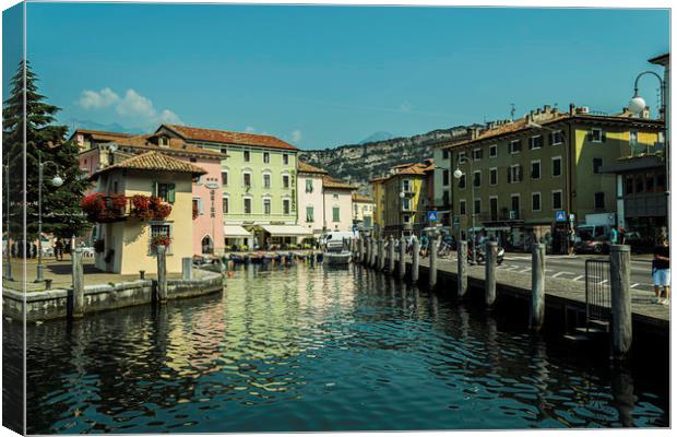 Torbole Harbour Italy Canvas Print by Steve Purnell