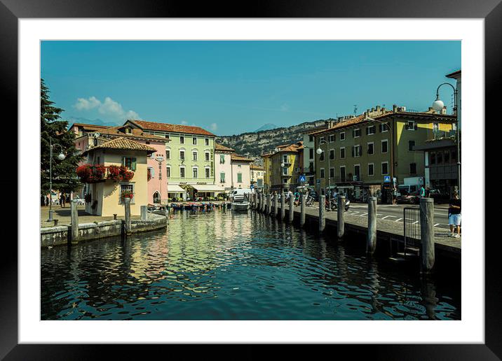 Torbole Harbour Italy Framed Mounted Print by Steve Purnell