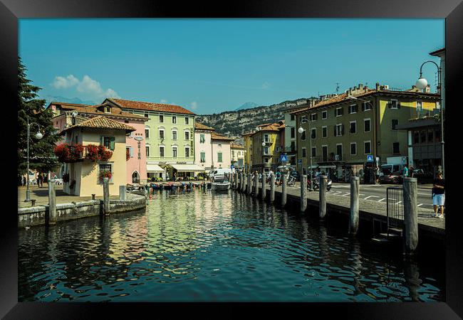 Torbole Harbour Italy Framed Print by Steve Purnell