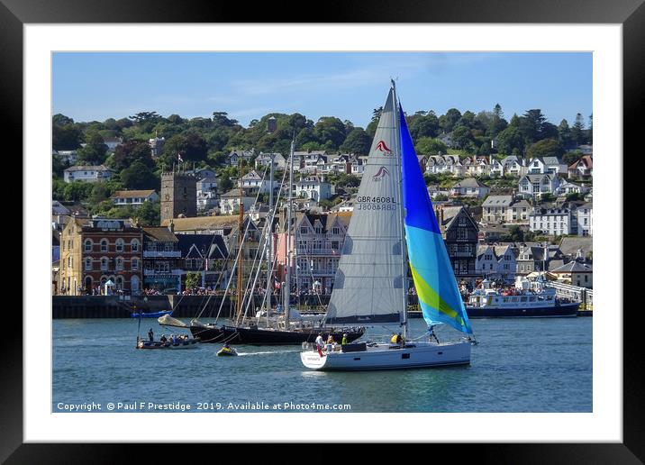 Sailing into Dartmouth Framed Mounted Print by Paul F Prestidge