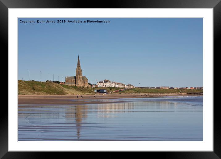 Reflections on Tynemouth Long Sands Framed Mounted Print by Jim Jones